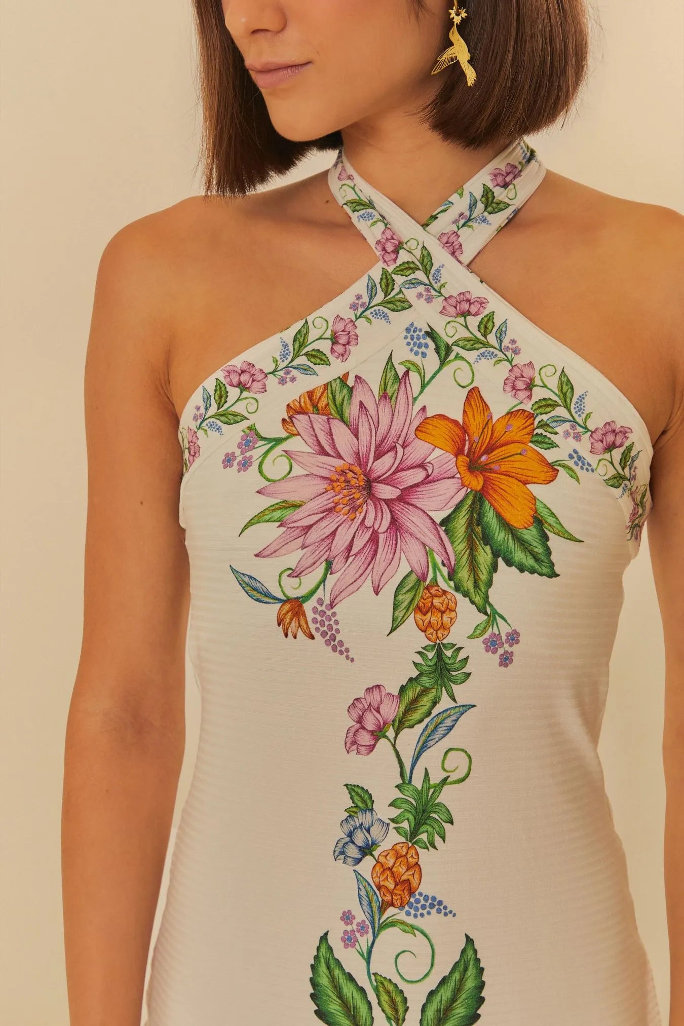 Vestido Midi Estampado Delicadeza De Fruta