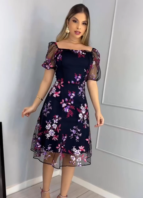 Vestido Estampado Tule