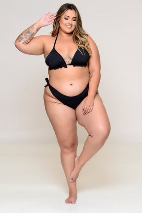 Biquíni Plus Size Cortininha Preto