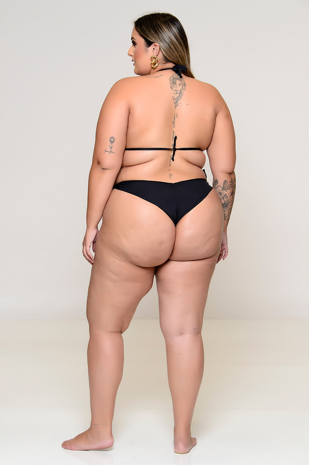 Biquíni Plus Size Cortininha Preto