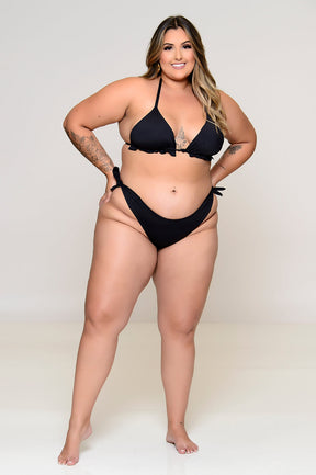 Biquíni Plus Size Cortininha Preto