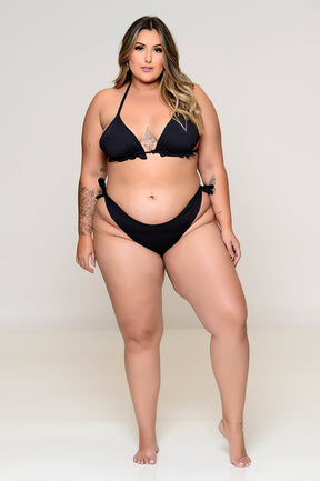 Biquíni Plus Size Cortininha Preto