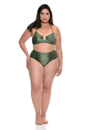 Biquíni Plus Size Meia Taça Calcinha Fio Verde