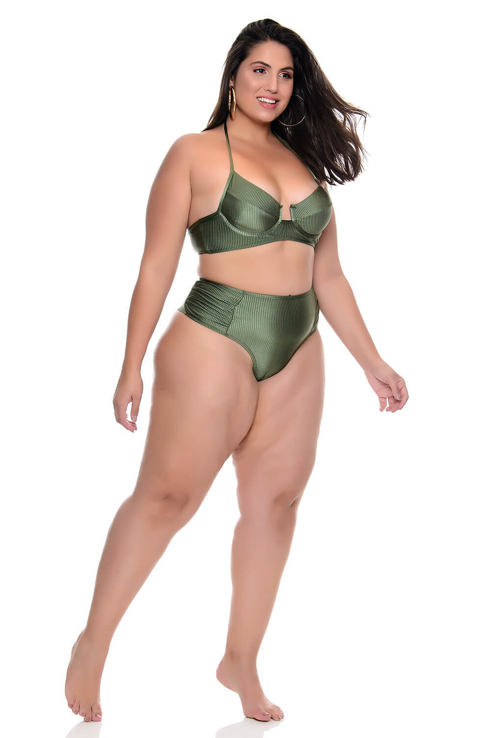 Biquíni Plus Size Meia Taça Calcinha Fio Verde