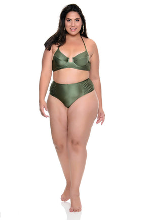 Biquíni Plus Size Meia Taça Calcinha Fio Verde