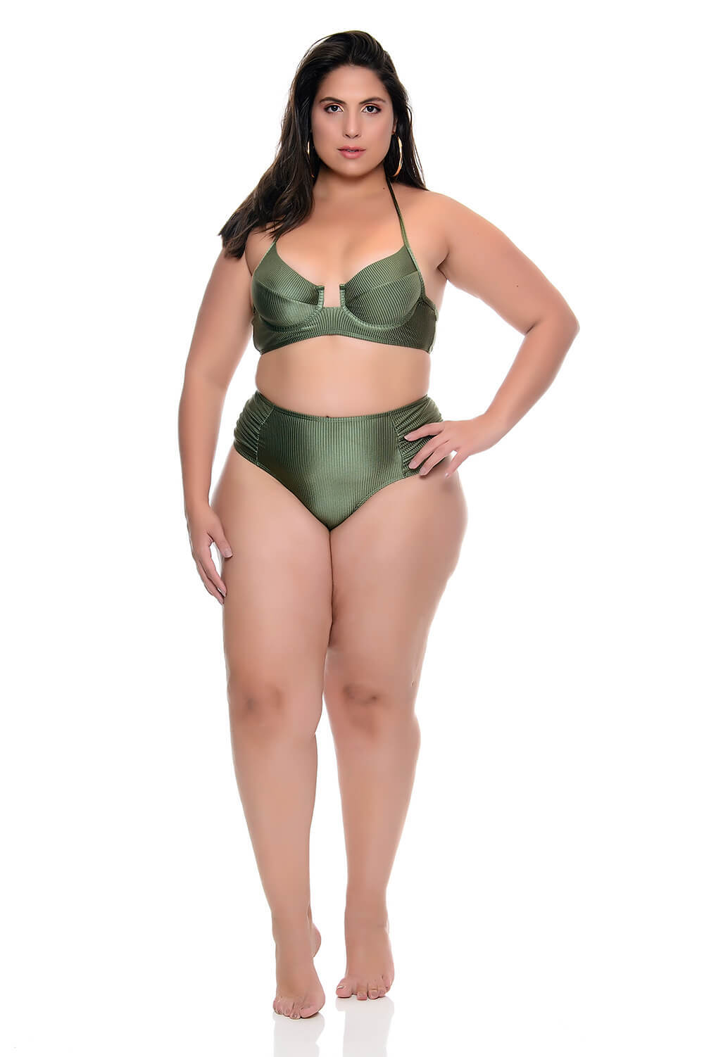 Biquíni Plus Size Meia Taça Calcinha Fio Verde