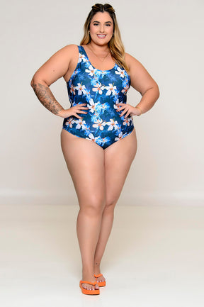 Maiô Plus Size Clássico Azul