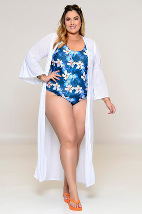 Maiô Plus Size Clássico Azul