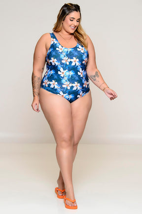 Maiô Plus Size Clássico Azul