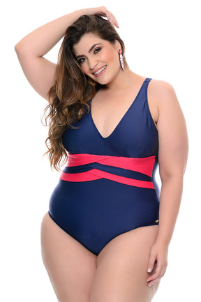 Maiô Plus Size Sem Bojo Azul