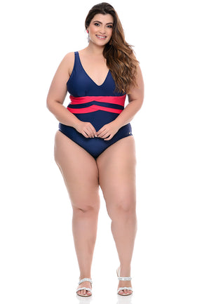 Maiô Plus Size Sem Bojo Azul