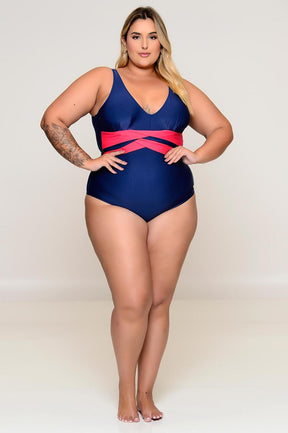 Maiô Plus Size Sem Bojo Azul