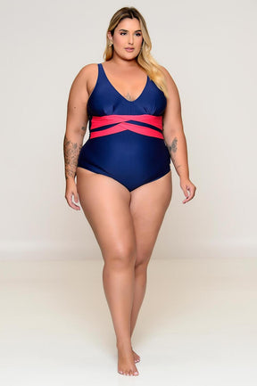 Maiô Plus Size Sem Bojo Azul