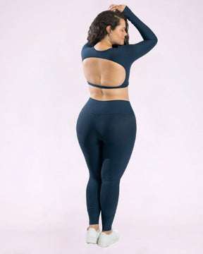 Conjunto Legging Básica Curve Plus Size + Top Manga Longa