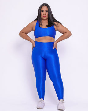 Conjunto Legging Curve Plus Size Azul Palace + Top Nadador